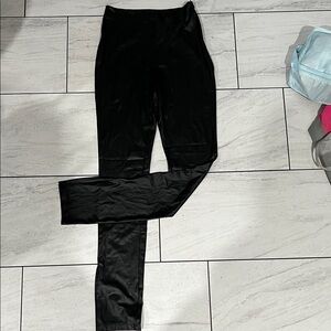 Black High-Waisted faux-leather Leggings